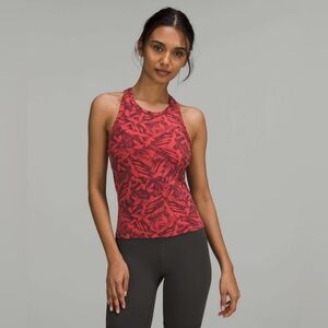Lululemon Women's 12 Align Waist-Length Racerback Tank Top Spray Leaf Fireside